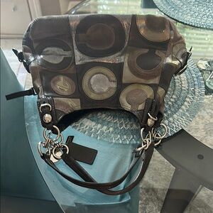 Like New Coach Patchwork Leather Shoulder Bag